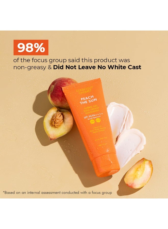 كيميائي واعي واقي الشمس Conscious Chemist® بعامل حماية SPF 50 PA++++ | 50 جرام | واقي شمس جل للبشرة الدهنية، غني بفيتامين C وماء الأرز وخلاصة الخوخ، تركيبة هجينة خفيفة الوزن، مناسب لجميع أنواع البشرة - خوخ ذا صن - Image 4